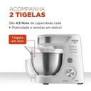 Ver imagem 4 de Batedeira Planetária Premium BP-02P-W-Ti 4,5L 700W 12 Vel Branco-Inox 110V