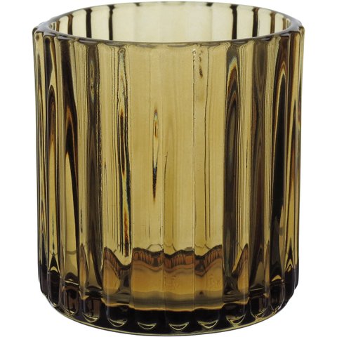 Castiçal Porta Vela Decorativo Home&co Vidro 8x7x7cm Marrom