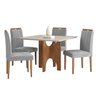 Conjunto Sala de Jantar Mesa Natal Tampo Vidro/MDF com 4 Cadeiras 03 com Puxador  - 2