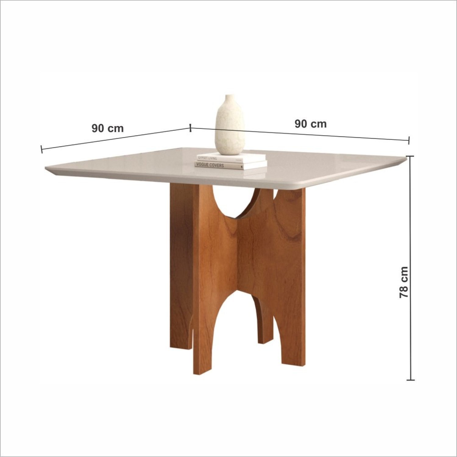 Conjunto Sala de Jantar Mesa Natal Tampo Vidro/MDF com 4 Cadeiras 03 com Puxador  - 3