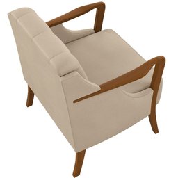 Kit Sofá 02 Lugares Sala Estar 135cm Com Poltrona Coral Pés De Madeira M03 Couríssimo Bege - - 9