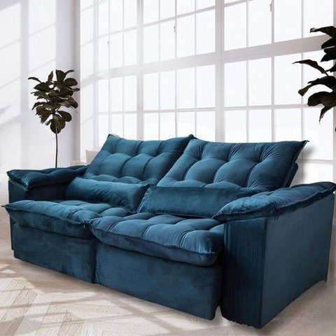 Sofá Retrátil e Reclinável Articulado Ipanema - 1,60m de Largura e Abertura Grande em Veludo Premium