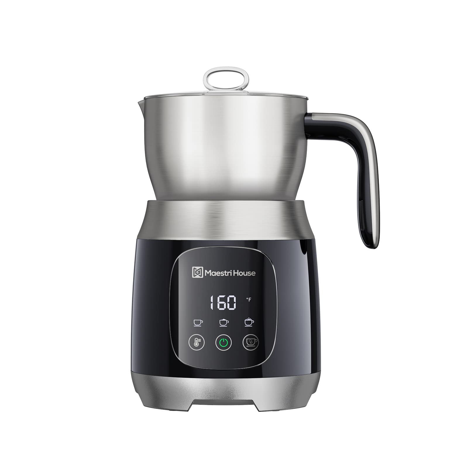Maestri House Espumador de Leite 600ml com Controle de Temperatura (preto)