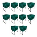 Ver imagem 1 de Kit 10 Poltronas Decorativa Sala de Estar Base de Ferro Preta Veludo Verde