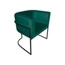 Ver imagem 2 de Kit 10 Poltronas Decorativa Sala de Estar Base de Ferro Preta Veludo Verde