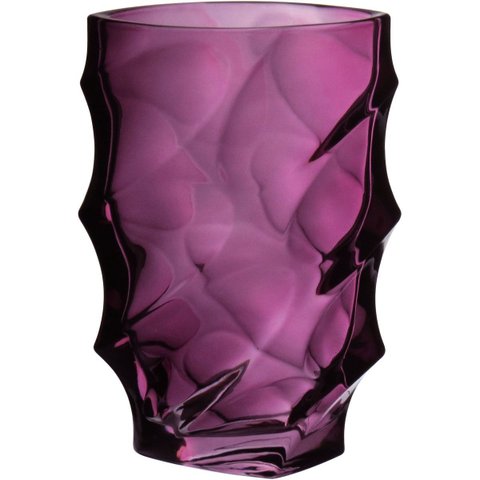Vaso Decorativo de Vidro Roxo 19x12x12cm Enfeite Sala Mesa Estante Aparador