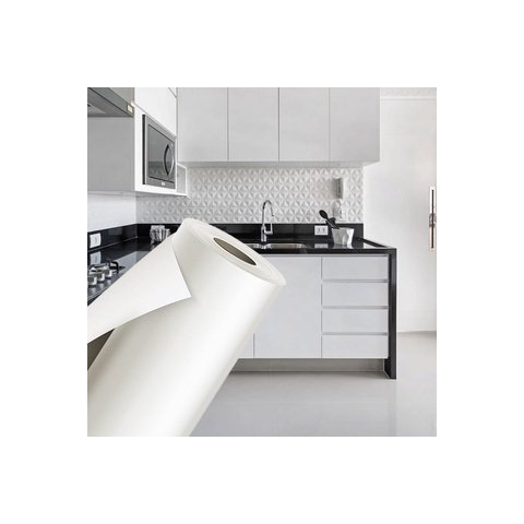 Papel Tipo Contact 5 Metros Branco Paredes/Móveis/Eletrodomésticos