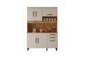 Ver imagem 1 de Cozinha Completa Armário e Balcão Granada 6 Portas 2 Gavetas Pé Regulável Ipê Off White