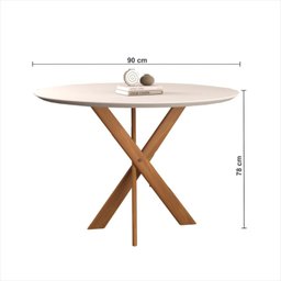Mesa para Sala de Jantar Aracaju 90cm Tampo Redondo Vidro/MDF Madenova - 3 Mesa para Sala de Jantar Aracaju 90cm Tampo Redondo Vidro/MDF Madenova - 3