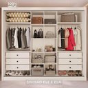 Ver imagem 5 de Guarda-Roupa Casal com Espelho 3 Portas de Correr e 6 Gavetas Multimóveis Crnvh-GRP136 Neve