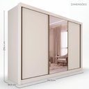 Ver imagem 4 de Guarda-Roupa Casal com Espelho 3 Portas de Correr e 6 Gavetas Multimóveis Crnvh-GRP136 Neve
