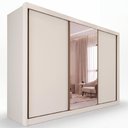 Ver imagem 2 de Guarda-Roupa Casal com Espelho 3 Portas de Correr e 6 Gavetas Multimóveis Crnvh-GRP136 Neve