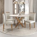Ver imagem 2 de Mesa para Sala de Jantar Maceio 110cm Tampo Redondo Vidro/MDF Madenova