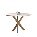 Ver imagem 1 de Mesa para Sala de Jantar Maceio 110cm Tampo Redondo Vidro/MDF Madenova