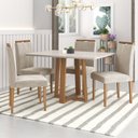 Ver imagem 2 de Mesa para Sala de Jantar Salvador 120x80cm Tampo Vidro/MDF Madenova