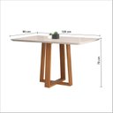 Ver imagem 3 de Mesa para Sala de Jantar Salvador 120x80cm Tampo Vidro/MDF Madenova