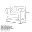 Ver imagem 3 de Poltrona Suede Arras Cinza