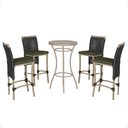 Ver imagem 3 de Mesa Bistro e 4 Banquetas Roma Fendi Corda Náutica 13 Trama Preta