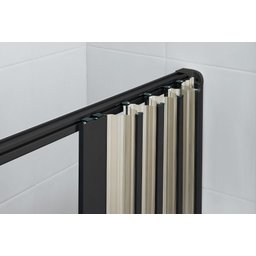 Box Sanfonado de Canto Pvc 1,00x1,00x185m Preto Translucido - 3