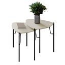 Ver imagem 2 de Conjunto de Mesas Laterais para Sala 54cm 100% Mdf Cor:luna com Preto