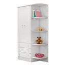 Ver imagem 1 de Guarda Roupa Infantil 2 Portas e 3 Gavetas com Cantoneira Brilhar Q01 - Doce Sonho Móveis Branco