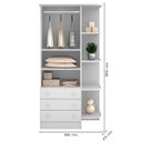 Ver imagem 3 de Guarda Roupa Infantil 2 Portas e 3 Gavetas com Cantoneira Brilhar Q01 - Doce Sonho Móveis Branco