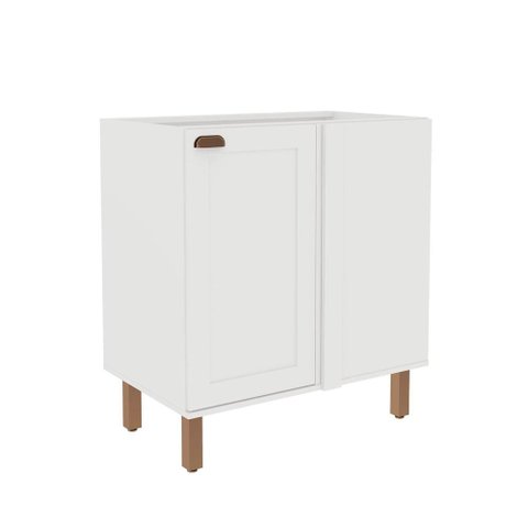 Balcão de Canto para Cozinha Modulada 82cm com 1 Porta Mdf Cor:branco