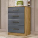 Ver imagem 2 de Cômoda para Quarto 61cm com 4 Gavetas Miriad Freijó/cinza Z17 - Mpozenato