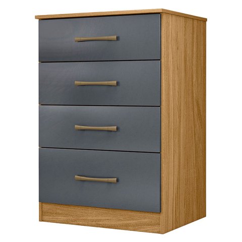 Cômoda para Quarto 61cm com 4 Gavetas Miriad Freijó/cinza Z17 - Mpozenato