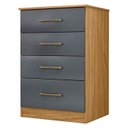 Ver imagem 1 de Cômoda para Quarto 61cm com 4 Gavetas Miriad Freijó/cinza Z17 - Mpozenato