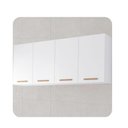 Ver imagem 2 de Armario Aereo Clarice 160cm 4 Portas MDF Branco Milani Movelaria