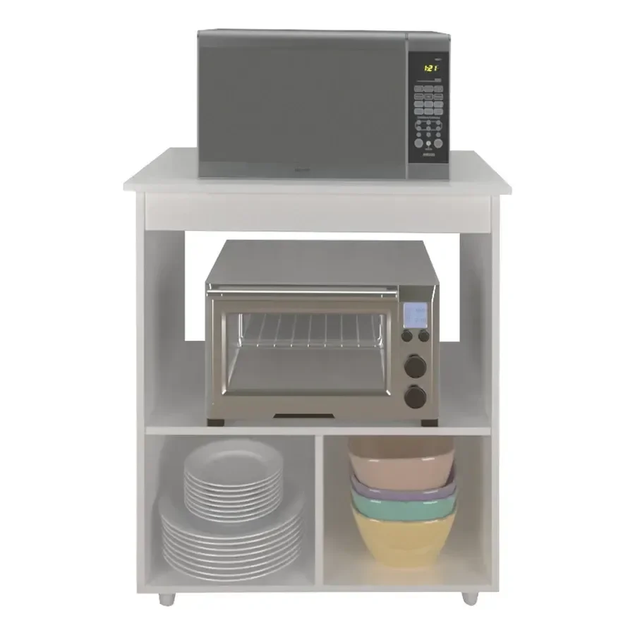 Balcão Angela Multiuso P/ Forno e Microondas Compacto Branco - 4