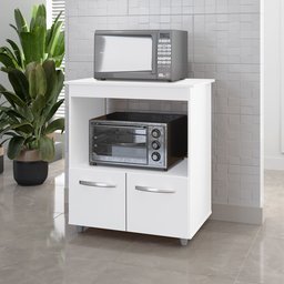 Balcão Angela Multiuso P/ Forno e Microondas Compacto Branco - 2