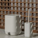 Ver imagem 3 de Escova Sanitária 10x30cm Bege Aura ou Lavatina Suporte Piso Parede Banheiro Vaso