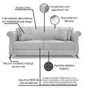 Ver imagem 4 de Sofá 3 Lugares 200cm Linho Arras Cinza Grigio