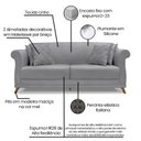 Ver imagem 4 de Sofá 3 Lugares 220cm Linho Arras Cinza
