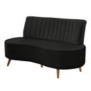 Ver imagem 1 de Sofá Decorativo 1,35m 2 Lugares Katara Veludo Preto - Gran Belo