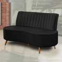 Ver imagem 4 de Sofá Decorativo 1,35m 2 Lugares Katara Veludo Preto - Gran Belo
