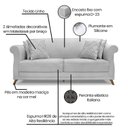Ver imagem 4 de Sofá 3 Lugares 220cm Linho Arras Cinza Grigio