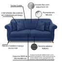 Ver imagem 4 de Sofá 2 Lugares 160cm Suede Arras Azul Marinho