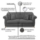 Ver imagem 5 de Sofá 2 Lugares 160cm Suede Arras Cinza