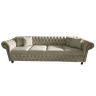 Sofá Chesterfield Victório Veludo Nude 2,60cm - 2