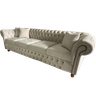 Sofá Chesterfield Victório Veludo Nude 2,60cm - 1