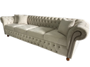 Ver imagem 1 de Sofá Chesterfield Victório Veludo Nude 2,60cm