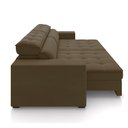 Ver imagem 6 de Sofá Decorativo Hugo 4 Lugares 300cm Reclinável e Retrátil Veludo Marrom G45 - Gran Belo