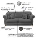 Ver imagem 4 de Sofá 2 Lugares 180cm Suede Arras Cinza