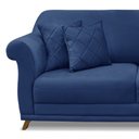 Ver imagem 5 de Sofá 3 Lugares 200cm Suede Arras Azul Marinho