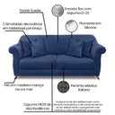 Ver imagem 4 de Sofá 3 Lugares 200cm Suede Arras Azul Marinho