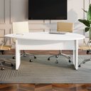 Ver imagem 7 de Mesa de Reunião para Escritório 1,80MX1,10m Orgânica com Pés em Metal Corporate F5 Branco