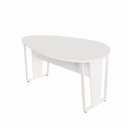 Ver imagem 2 de Mesa de Reunião para Escritório 1,80MX1,10m Orgânica com Pés em Metal Corporate F5 Branco